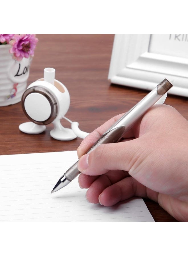 Creative Safe Ballpoint Pen with Lanyard and Double Adhesive Holder – Practical Desk Pen for Daily Use at Home, Office, Shops to Organize Writing and Easy Access (Brown) - Image 4